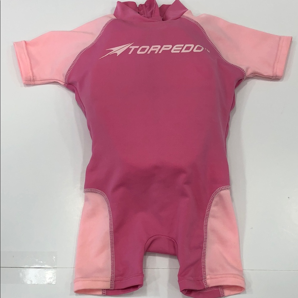 Torpedo Two-Tone Pink Shorty Swim Suit with Flotation – Size 2–3 Years
